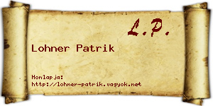 Lohner Patrik névjegykártya